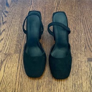 Black block heels